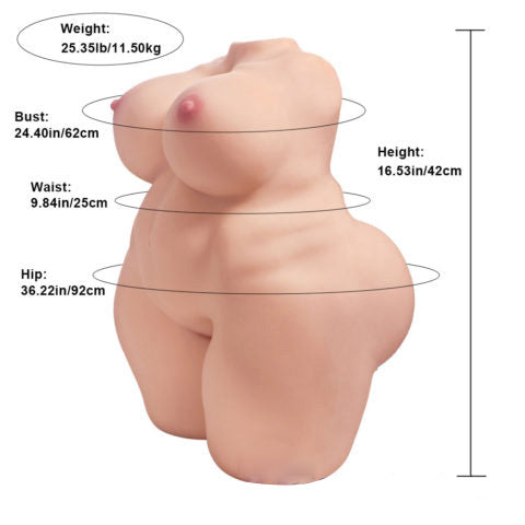 Alma - 25.3LB BBW Lifelike Adult Male Realistic Torso Sex Doll